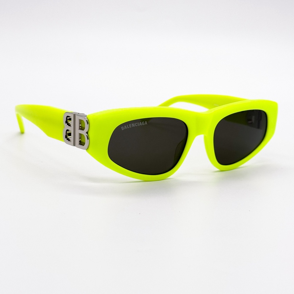 NEW BALENCIAGA BB0095S 007 GEOMETRIC YELLOW GREY WOMEN SUNGLASSES BALENCIAGA